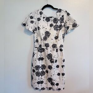 Floral Black and White Mini Dress